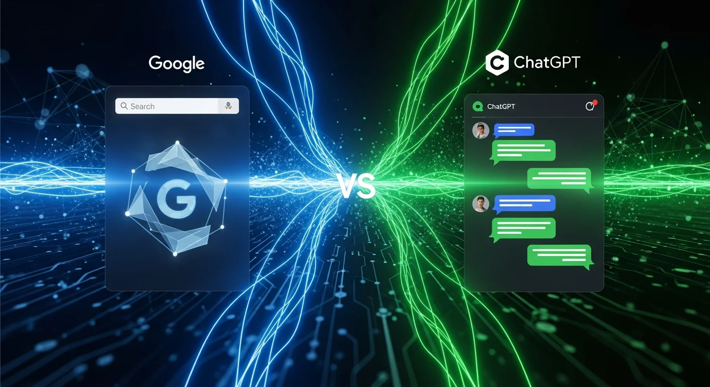 Representação visual da competição entre grandes modelos de IA com esferas digitais em confronto estratégico