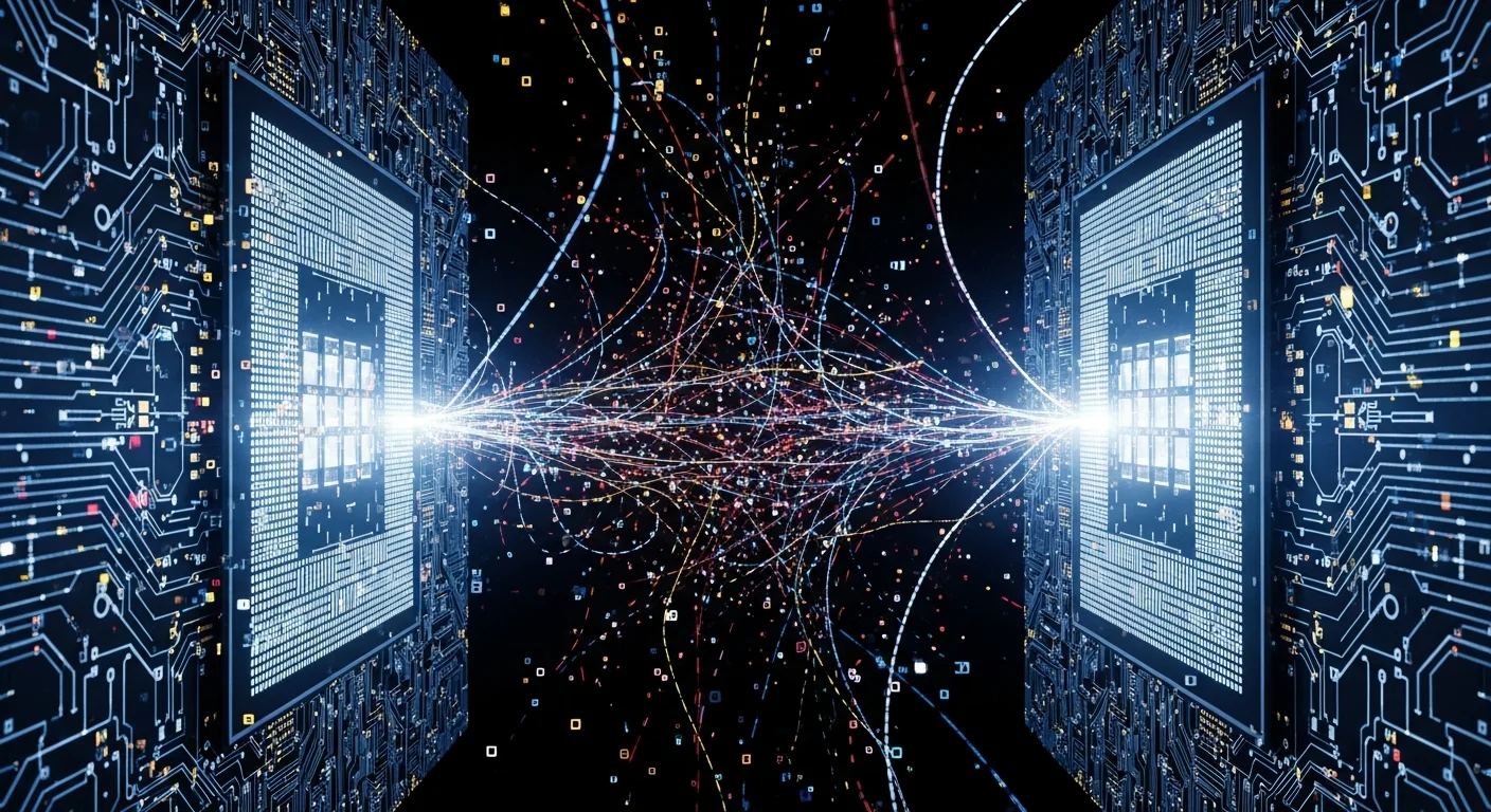 Representação visual da competição entre processadores de IA, simbolizando a disputa entre AMD e Nvidia por supremacia no mercado de chips para inteligência artificial